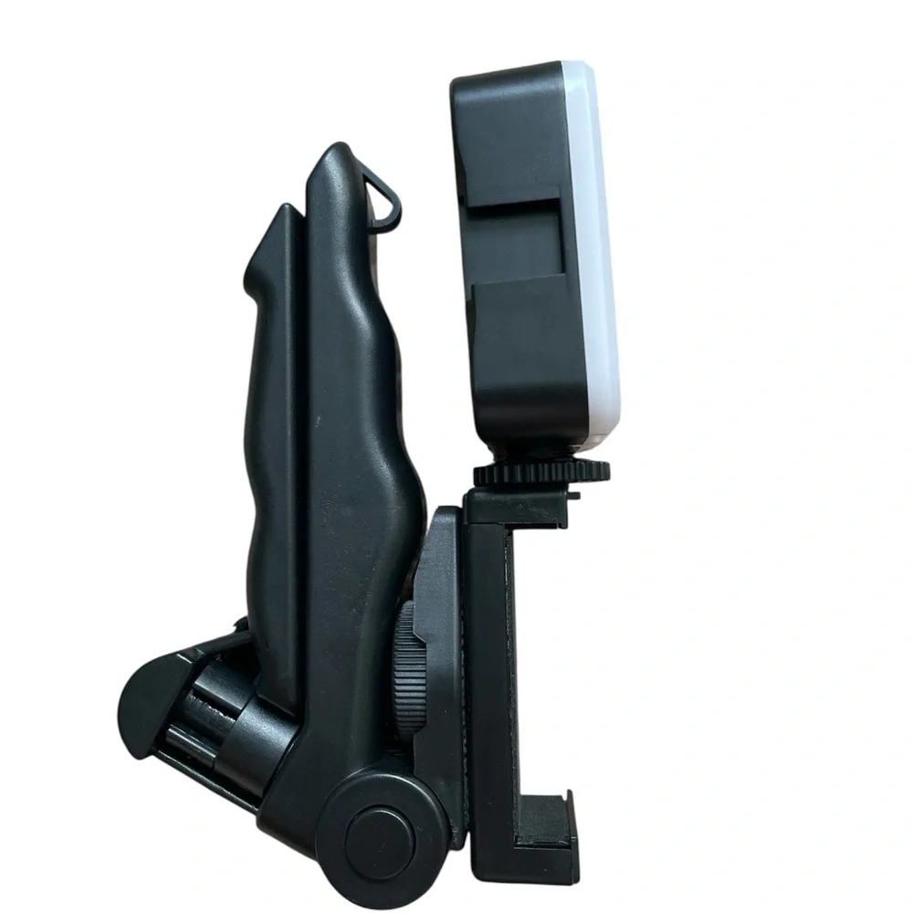 Black Phone Tripod Stand with LED Light for Smartphones